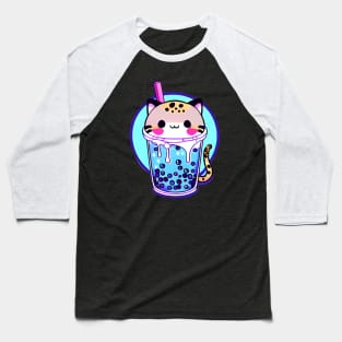 Cat Boba Tea Bubble Tea Anime Kawaii Design Baseball T-Shirt